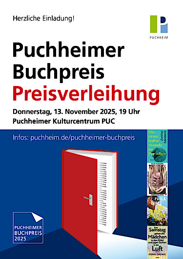 Plakat Puchheimer Buchpreis 2025 Preisverleihung im PUC